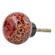Maroon Black Floral Hand Painted Kashmiri Indian Cabinet Knobs